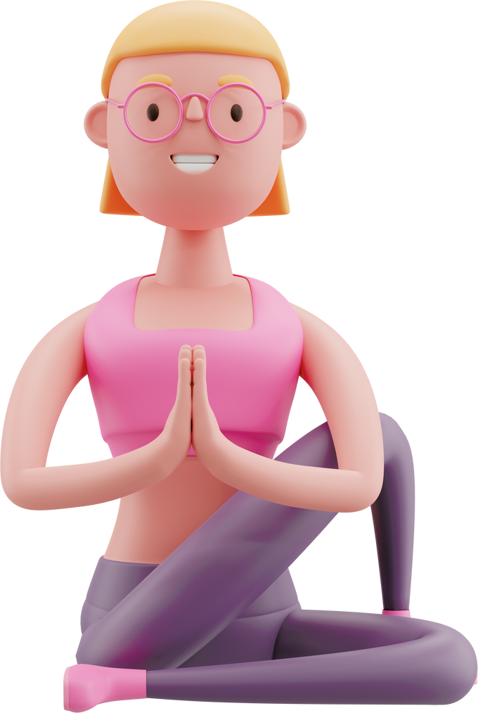 3D Character Woman Yoga Pose
