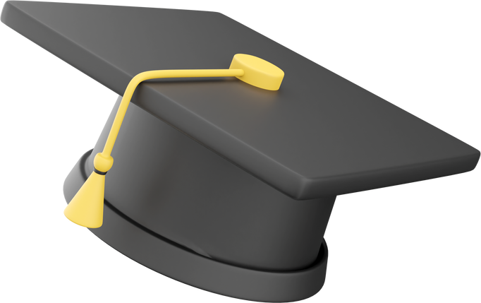 3D rendering of a university graduation cap. 3d illustration icon isolated. 3D rendering release cap icon