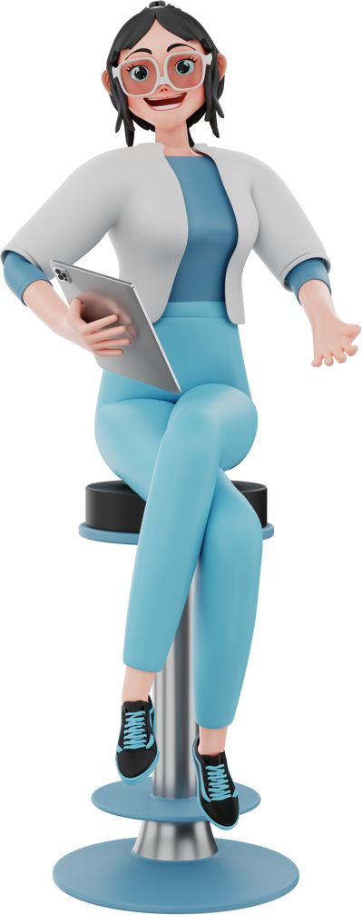 3D Businesswoman Sitting on a Chair