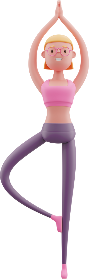 3D Character Woman Yoga Pose